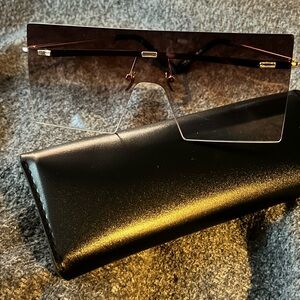 Rimless square sunglasses